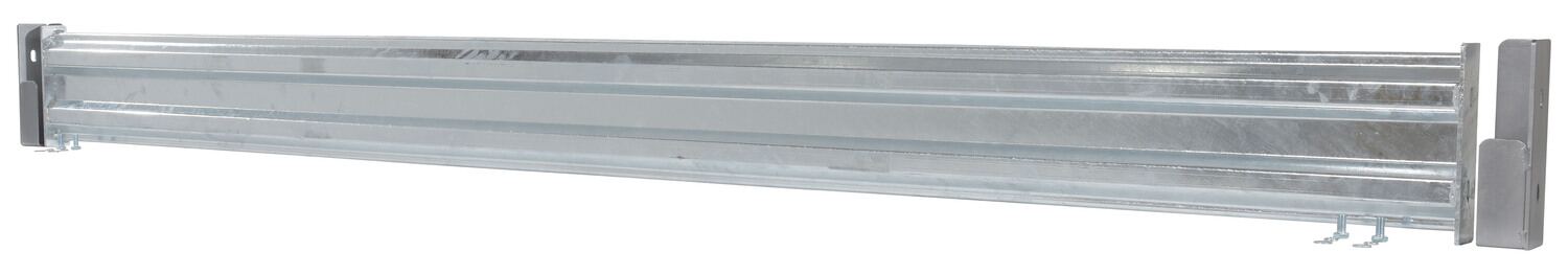Vestil Galvanized Steel 2 Ribbed Drop In Style Guard Rail - 114 In. Length - Gray