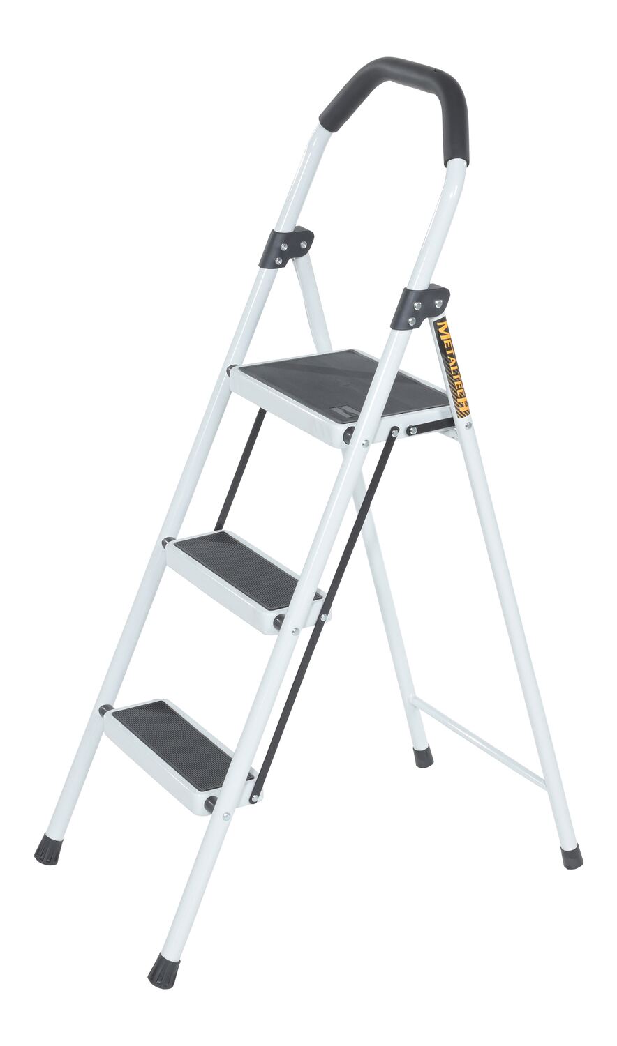 Vestil Steel Household Steel Fold Up Step Ladder - 3 Step 225 lb - White