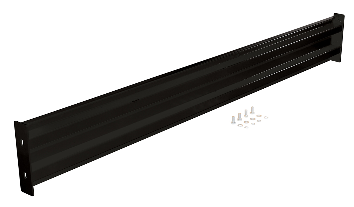 Vestil Steel 2 Ribbed Bolt On Style Guard Rail - 114 In. Length - Black