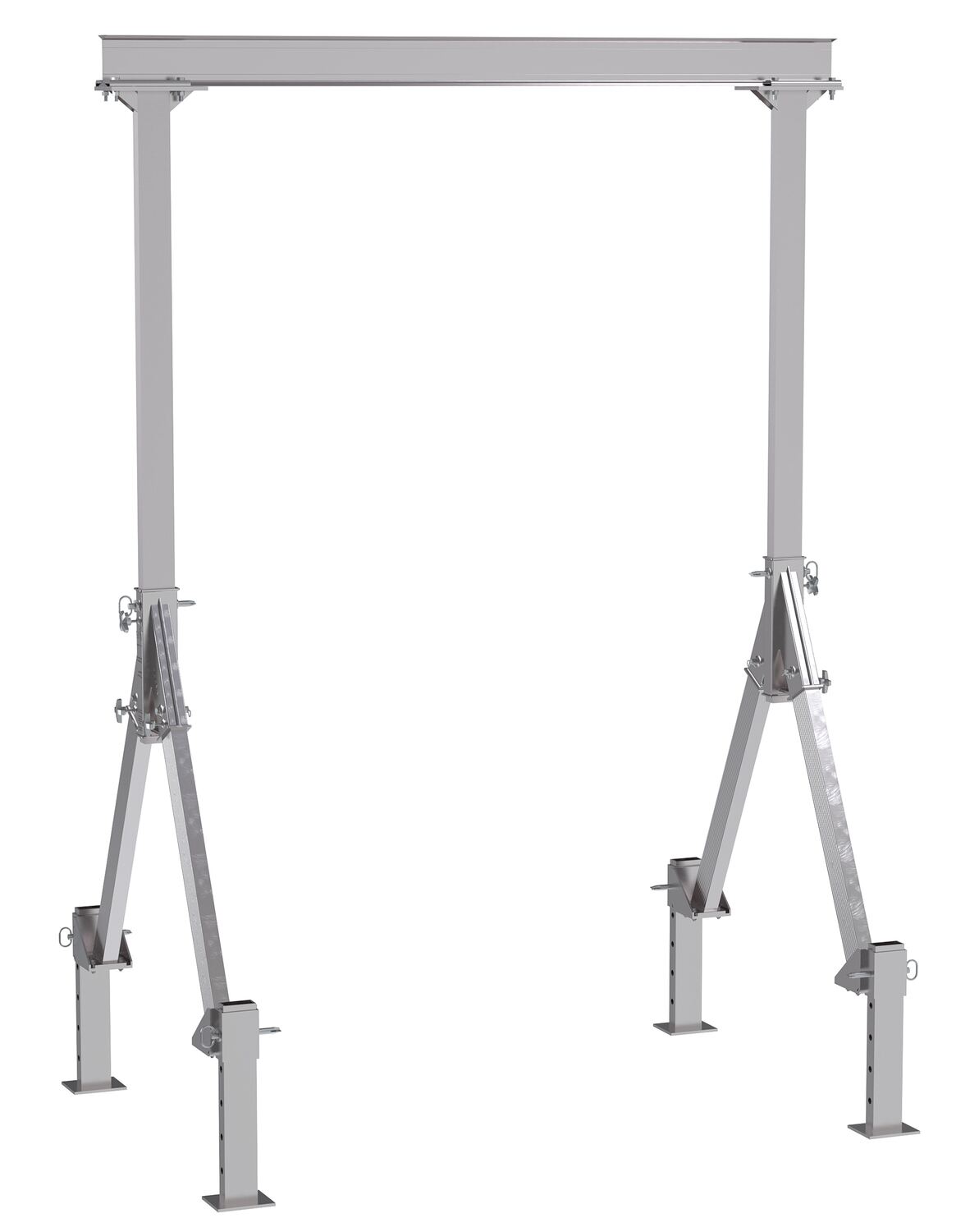 Vestil Aluminum Fixed Height Gantry Crane With Adjustable Leveling Option 8ft. X - 10 ft. 2000 lb - Silver