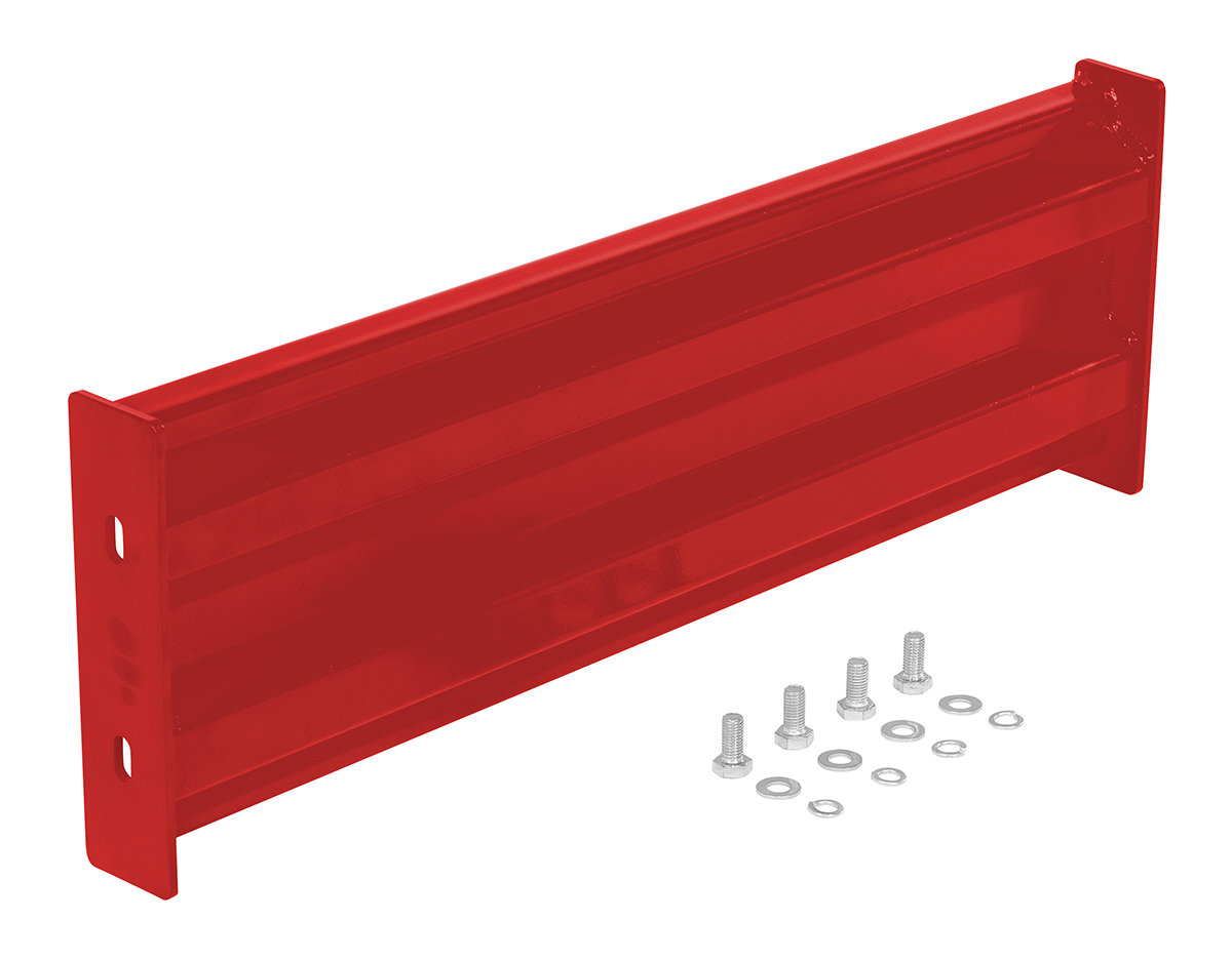 Vestil Steel 2 Ribbed Bolt On Style Guard Rail - 30 In Length - Red
