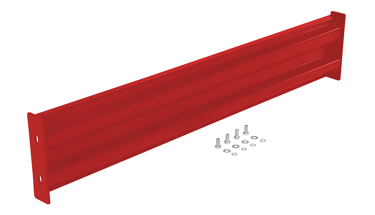 Vestil Steel 2 Ribbed Bolt On Style Guard Rail - 54 In. Length - Red
