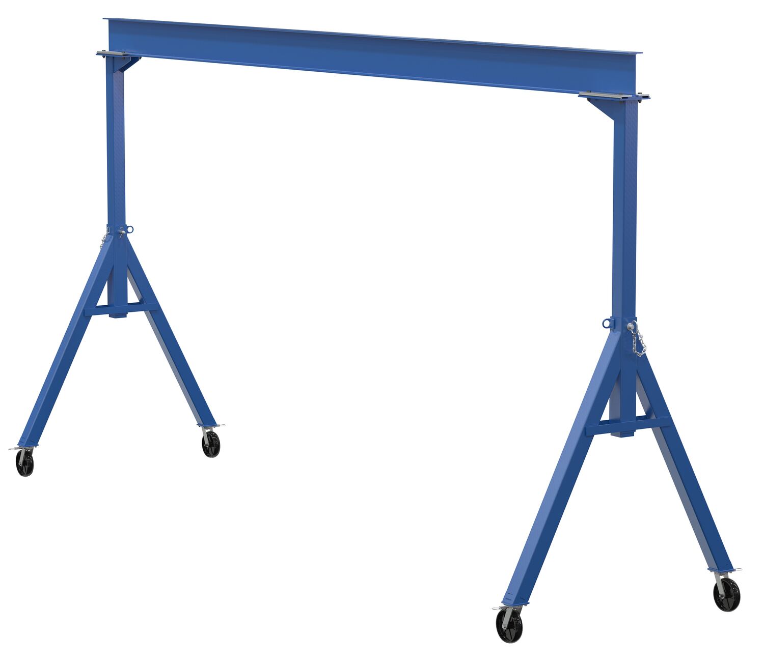 Vestil Steel Fixed Gantry Crane with Glass Filled Nylon Casters - 20 Ft. 2000 lb - Blue