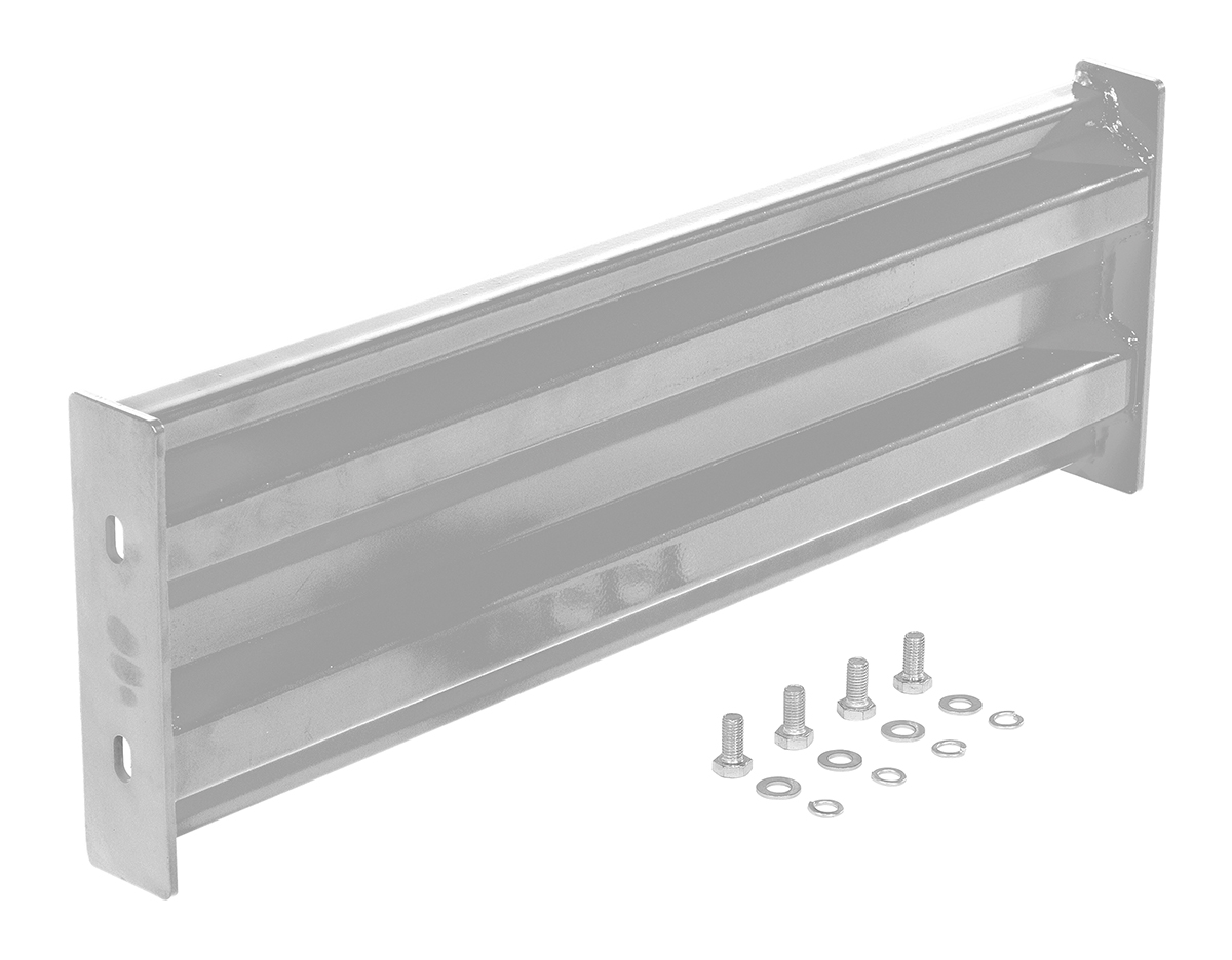 Vestil Steel 2 Ribbed Bolt On Style Guard Rail - 30 In Length - Silver