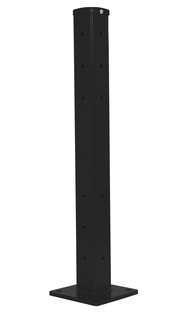 Vestil Steel Rigid Tube Post Bolt On Style - 42 In. For 2 Ribbed Guard Rails - Black