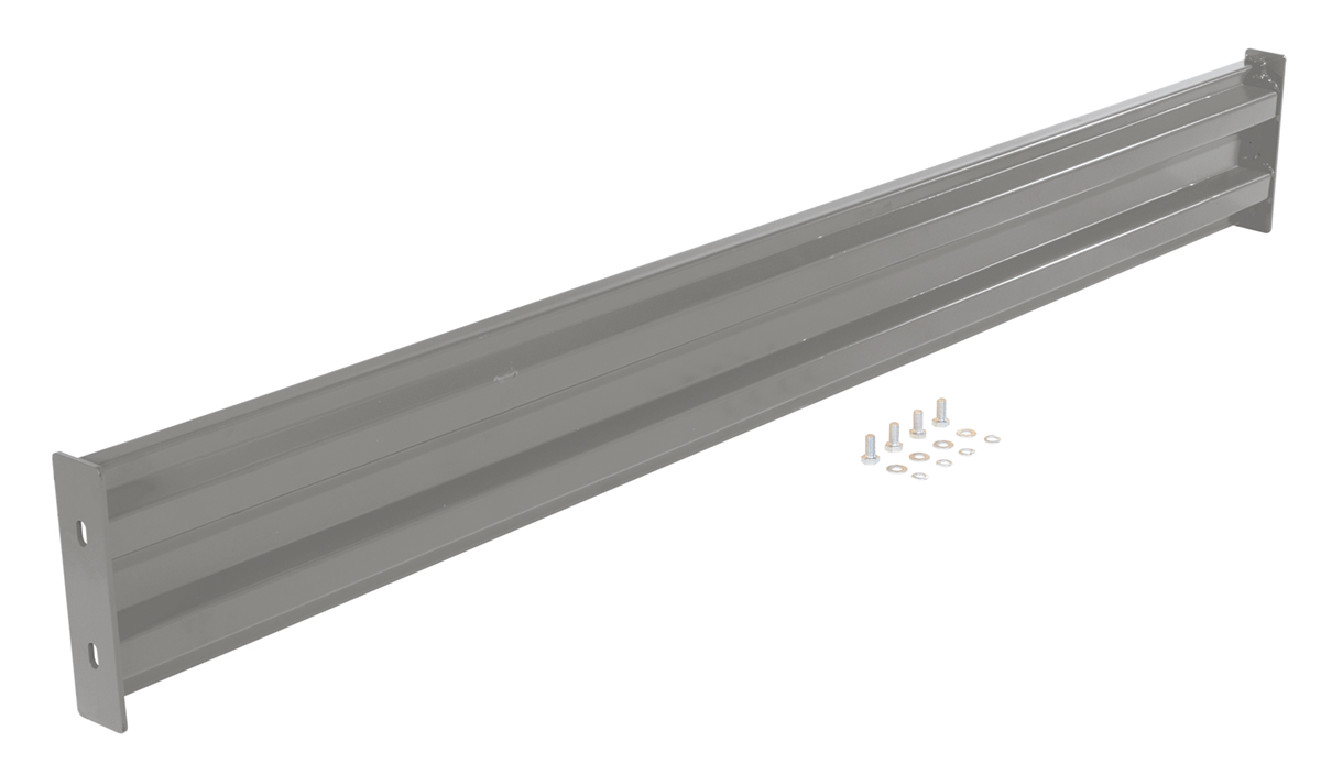 Vestil Steel 2 Ribbed Bolt On Style Guard Rail - 114 In. Length - Gray Semi Gloss