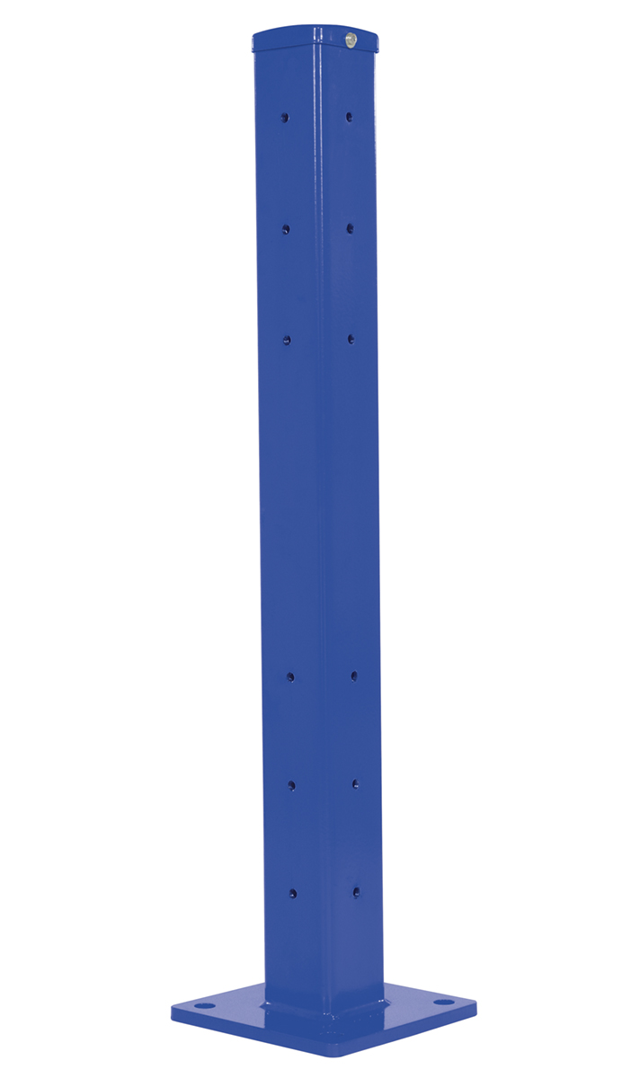 Vestil Steel Rigid Tube Post Drop In Style - 42 In. For 2 Ribbed Drop In Style Guard Rails - Blue