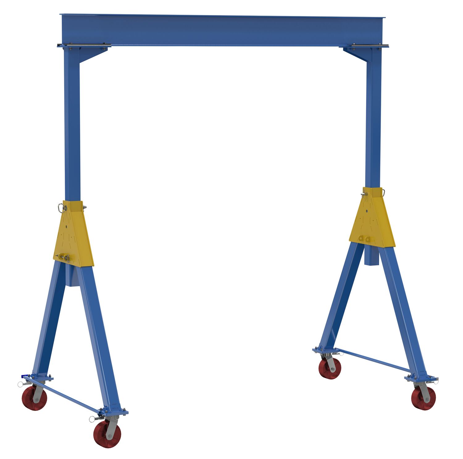 Vestil Steel Knockdown Fixed Gantry Crane with Ductile Steel Casters - 10 Ft. 10,000 lb - Blue