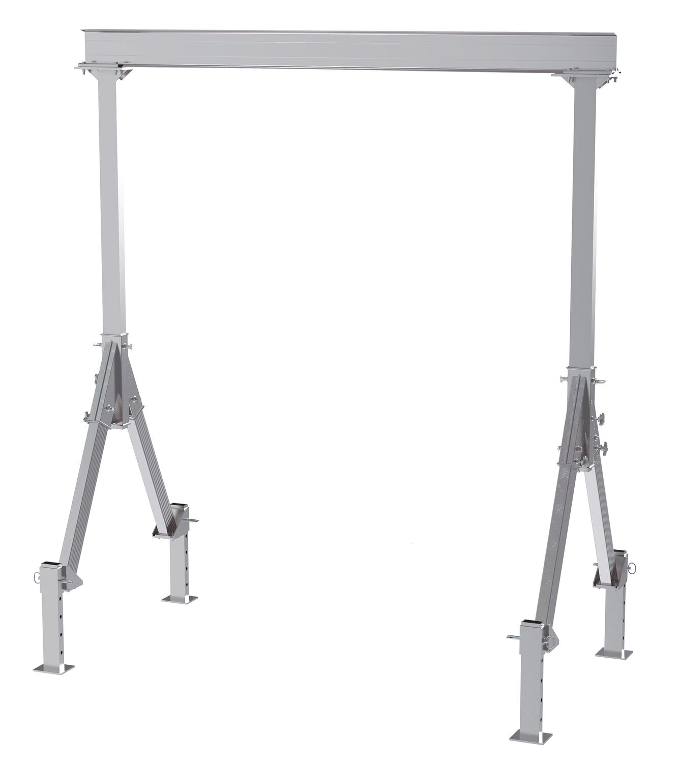 Vestil Aluminum Fixed Height Gantry Crane With Adjustable Leveling Option 10 ft. X - 10 ft. 4000 lb - Silver