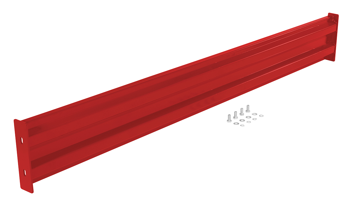 Vestil Steel 2 Ribbed Bolt On Style Guard Rail - 114 In. Length - Red