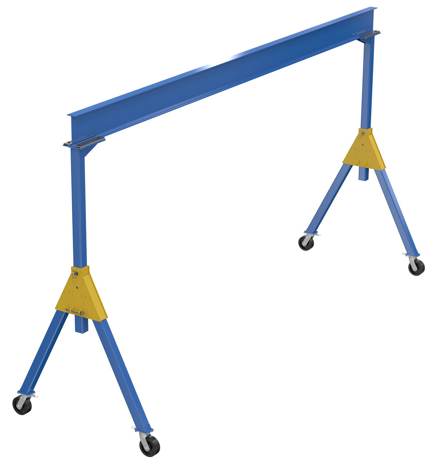 Vestil Steel Knockdown Fixed Gantry Crane with Phenolic Casters - 20 Ft. 4000 lb - Blue