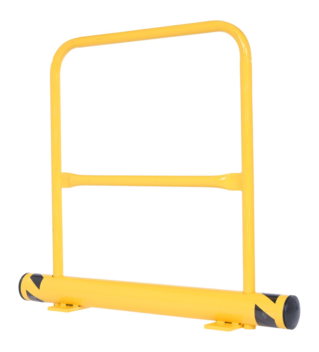 Vestil Steel Floor Stop Bollard - 48 In. Length with 42 In. Height With Handrail - Yellow