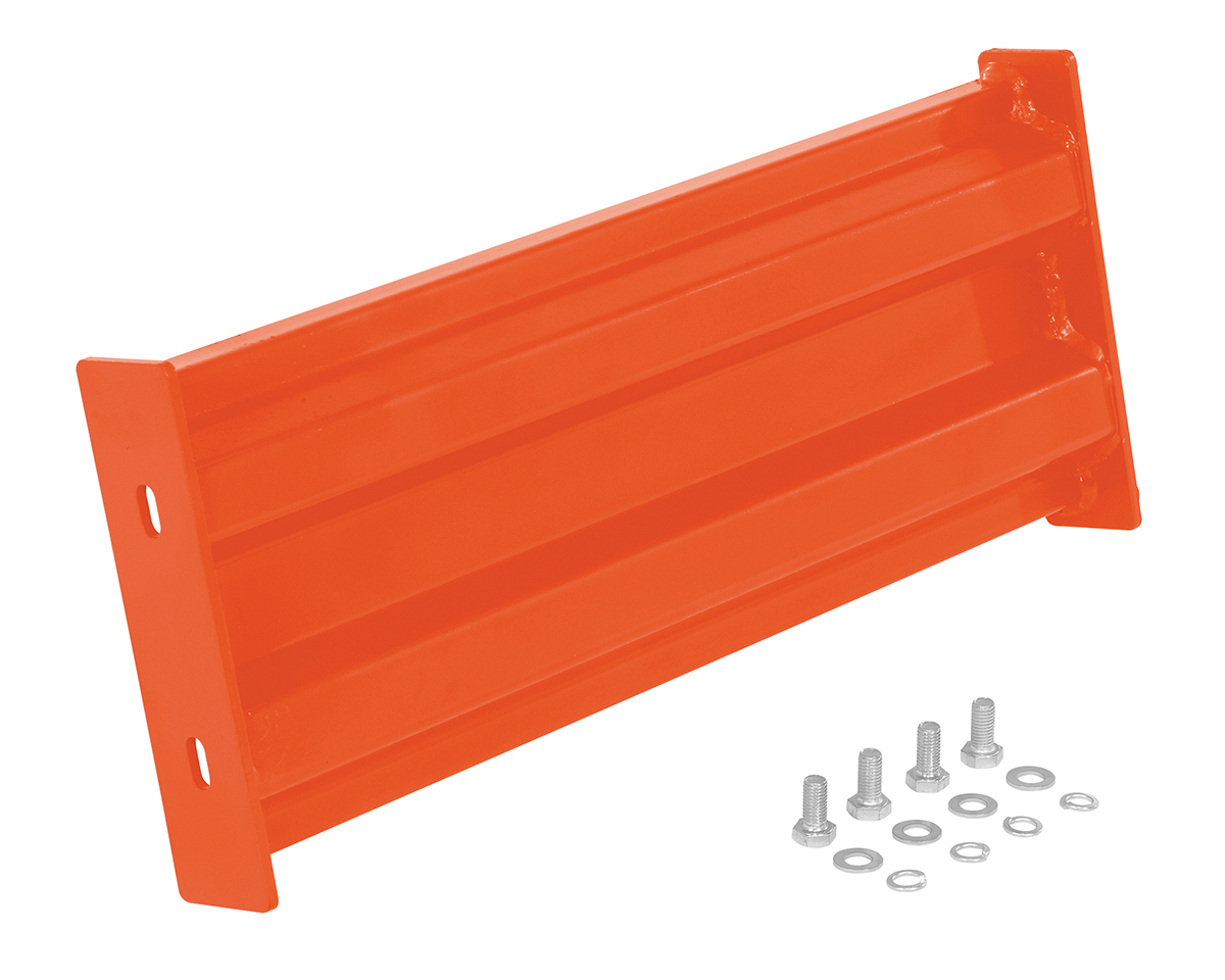 Vestil Steel 2 Ribbed Bolt On Style Guard Rail - 18 In. Length - Orange