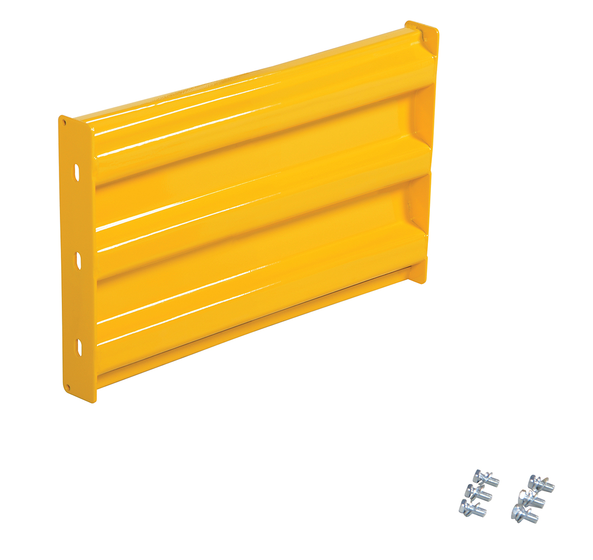 Vestil Steel 3 Ribbed Bolt On Style Guard Rail - 24 In. Length - Yellow
