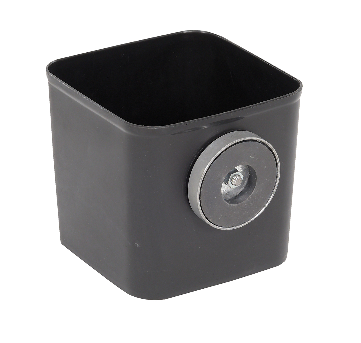 Vestil Plastic Fork Truck Magnetic Storage Bin - 6-3/4 In. x 6-1/8 In. x 5-3/4 In. - Black