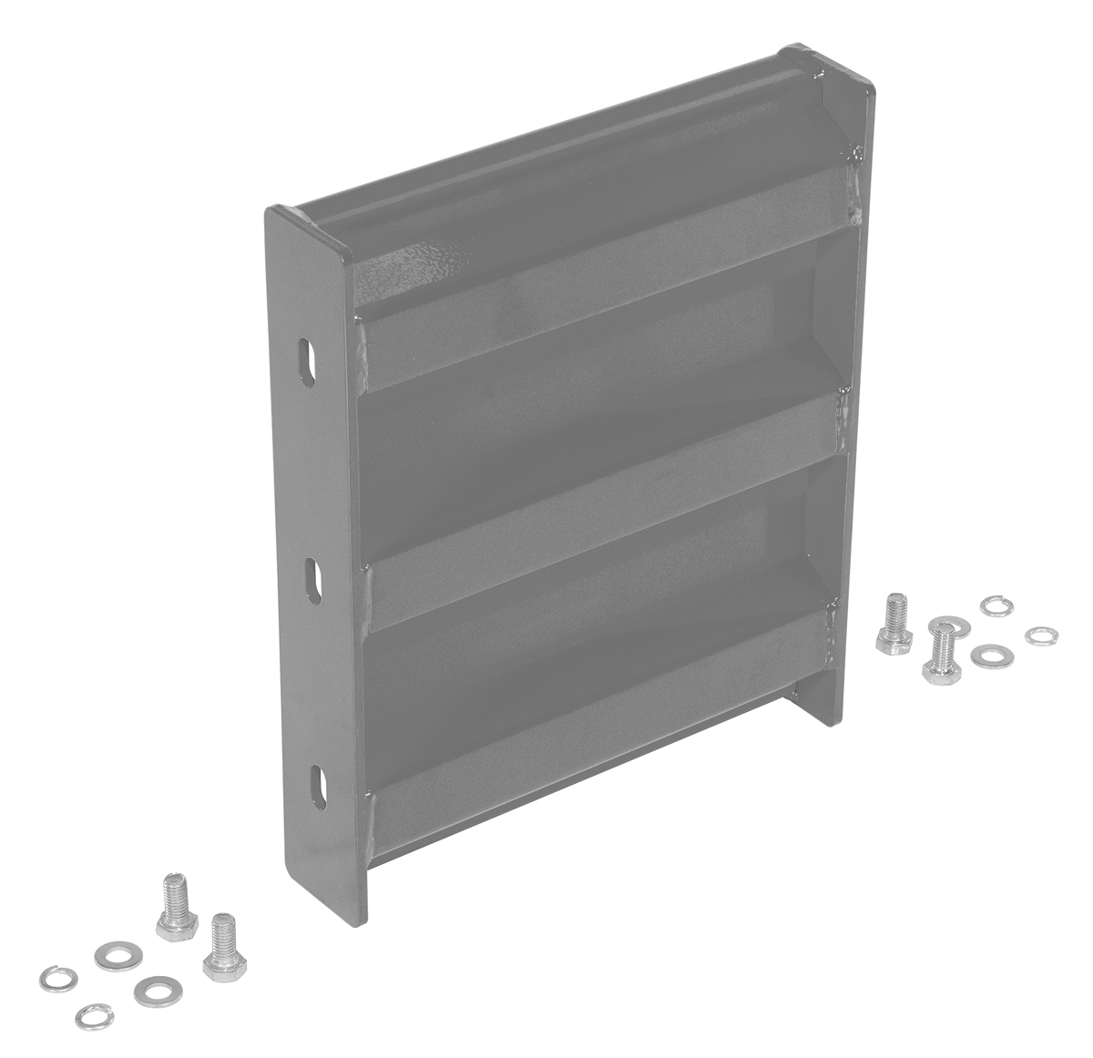 Vestil Steel 3 Ribbed Bolt On Style Guard Rail - 12 In. Length - Gray Semi Gloss