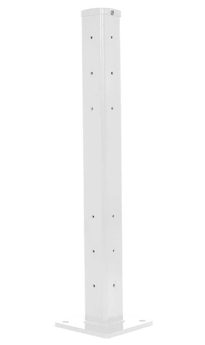 Vestil Steel Rigid Tube Post Drop In Style - 42 In. For 2 Ribbed Drop In Style Guard Rails - White