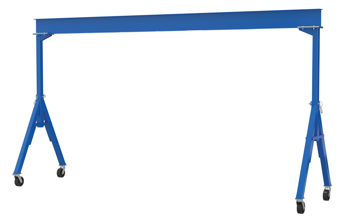 Vestil Steel Fixed Gantry Crane with Phenolic Casters - 20 Ft. 6000 lb - Blue