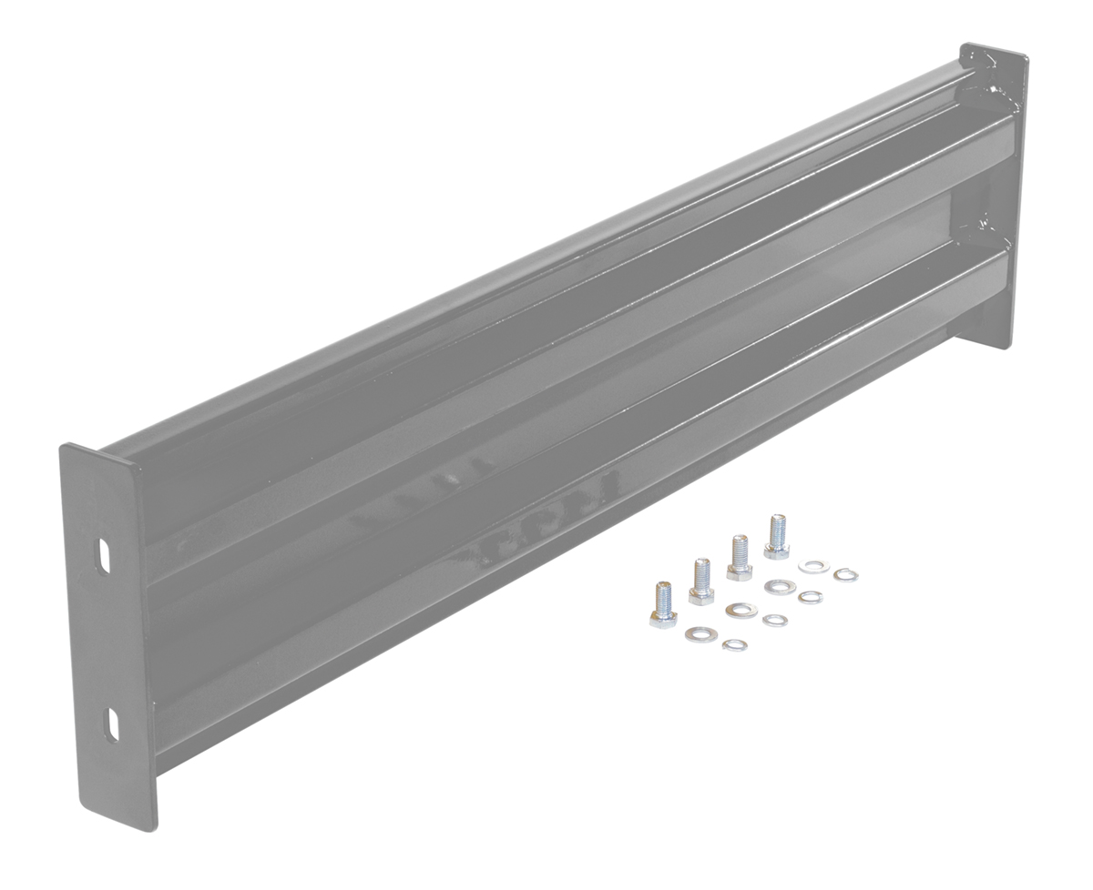 Vestil Steel 2 Ribbed Bolt On Style Guard Rail - 42 In. Length - Gray Semi Gloss
