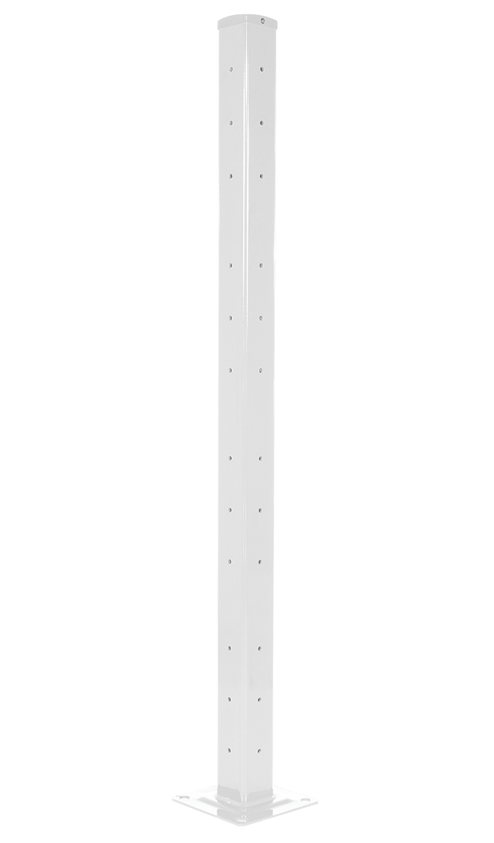 Vestil Steel Rigid Tube Post Drop In Style - 72 In. For 2 Ribbed Drop In Style Guard Rails - White