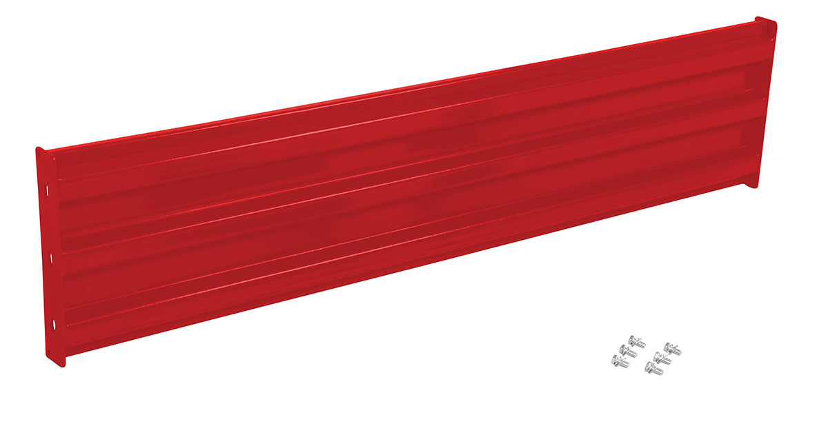 Vestil Steel 3 Ribbed Bolt On Style Guard Rail - 65.875 In. Length - Red