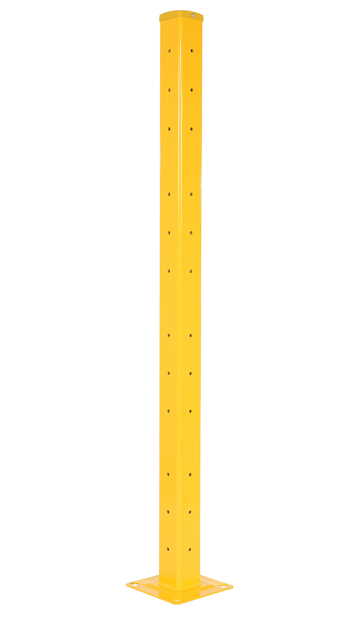 Vestil Steel Rigid Tube Post Drop In Style - 72 In. For 2 Ribbed Drop In Style Guard Rails - Yellow