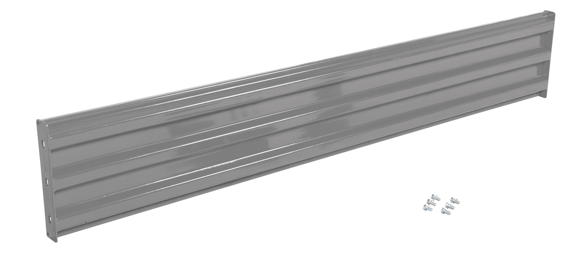 Vestil Steel 3 Ribbed Bolt On Style Guard Rail - 89.875 In. Length - Gray Semi Gloss