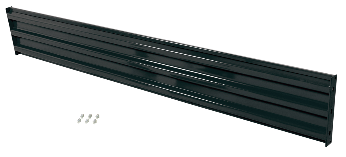 Vestil Steel 3 Ribbed Bolt On Style Guard Rail - 113.875 In. Length - Black
