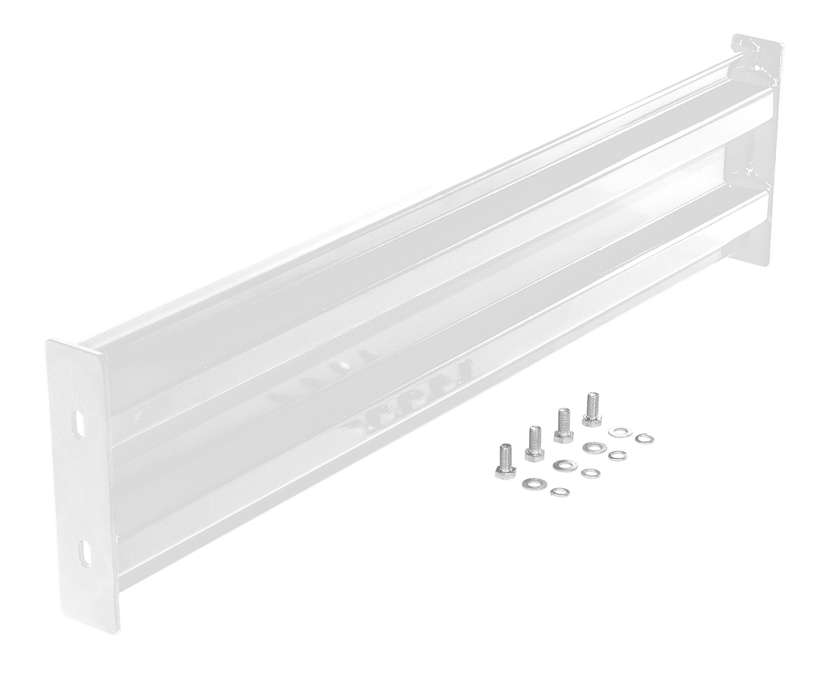 Vestil Steel 2 Ribbed Bolt On Style Guard Rail - 42 In. Length - White