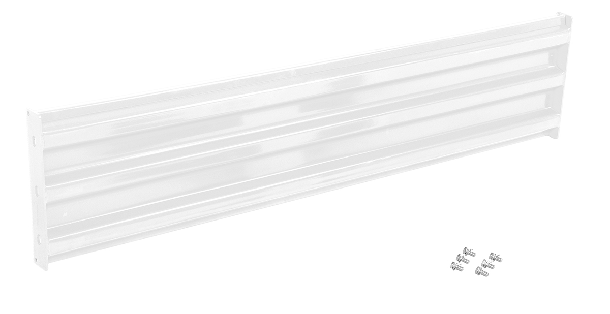 Vestil Steel 3 Ribbed Bolt On Style Guard Rail - 65.875 In. Length - White