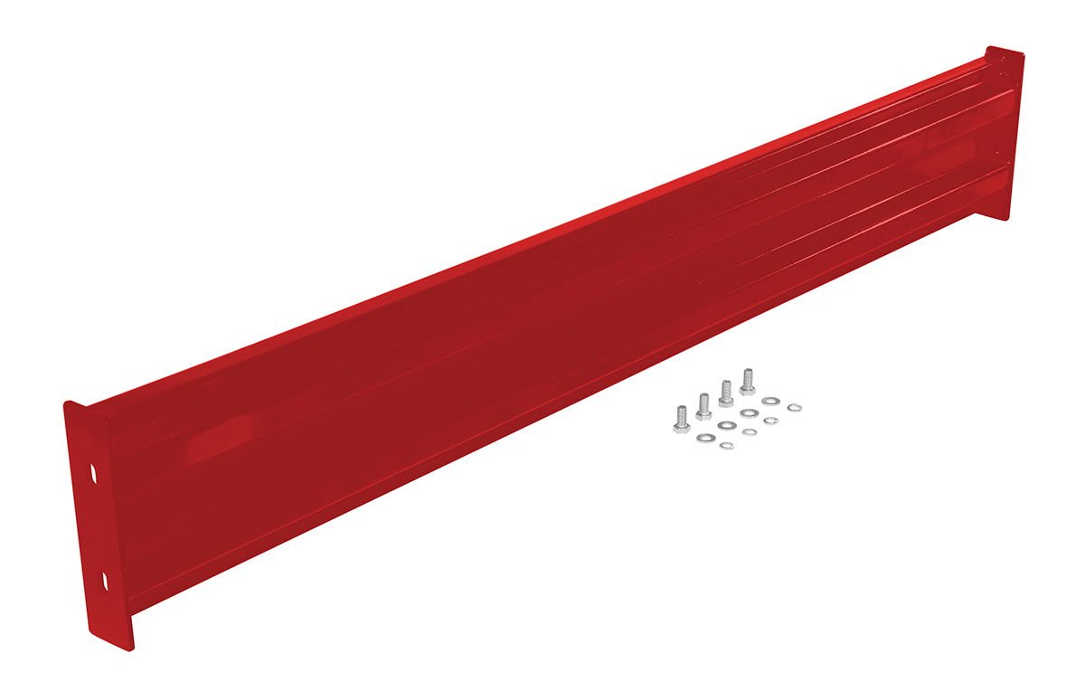 Vestil Steel 2 Ribbed Bolt On Style Guard Rail - 66 In. Length - Red