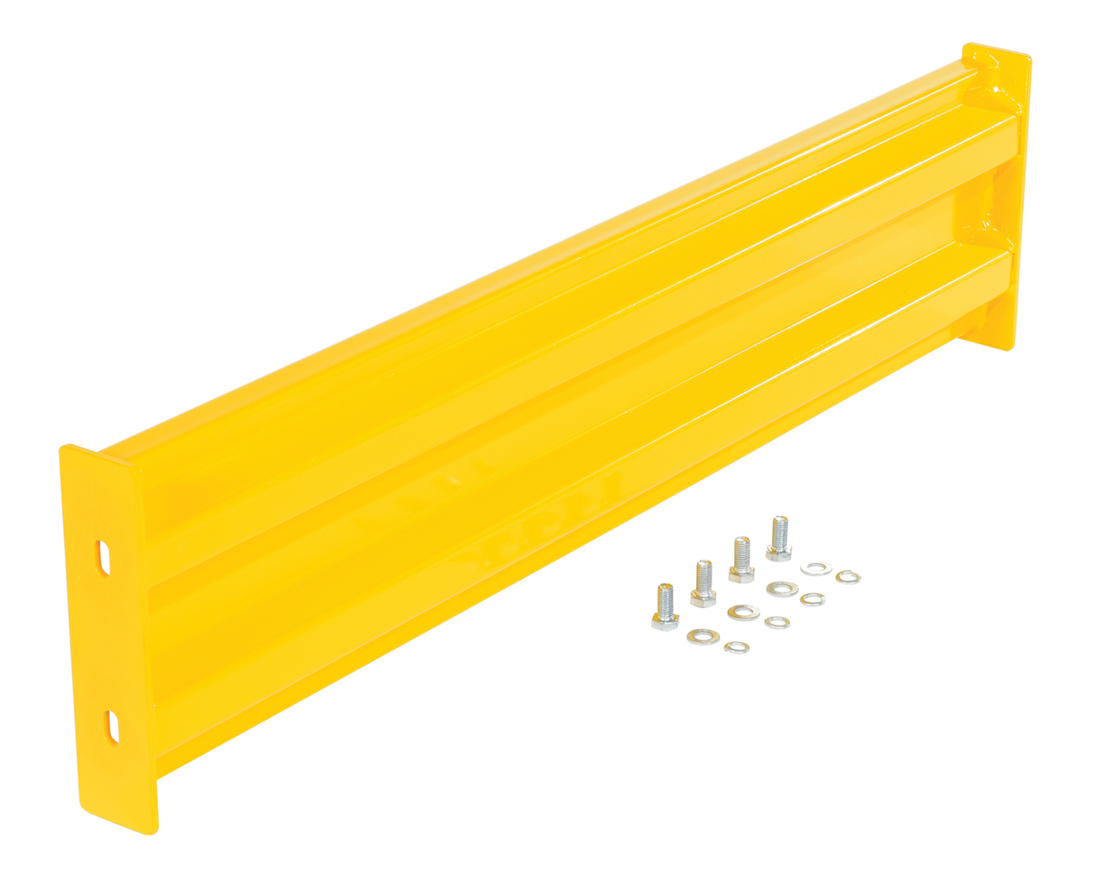 Vestil Steel 2 Ribbed Bolt On Style Guard Rail - 42 In. Length - Yellow