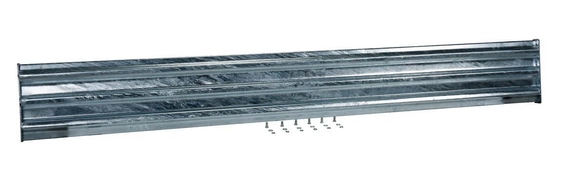 Vestil Galvanized Steel 3 Ribbed Bolt On Style Guard Rail - 113.875 In. Length - Gray
