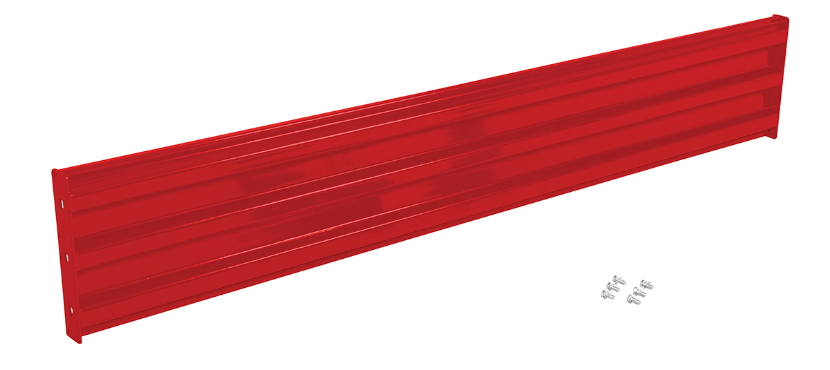 Vestil Steel 3 Ribbed Bolt On Style Guard Rail - 89.875 In. Length - Red