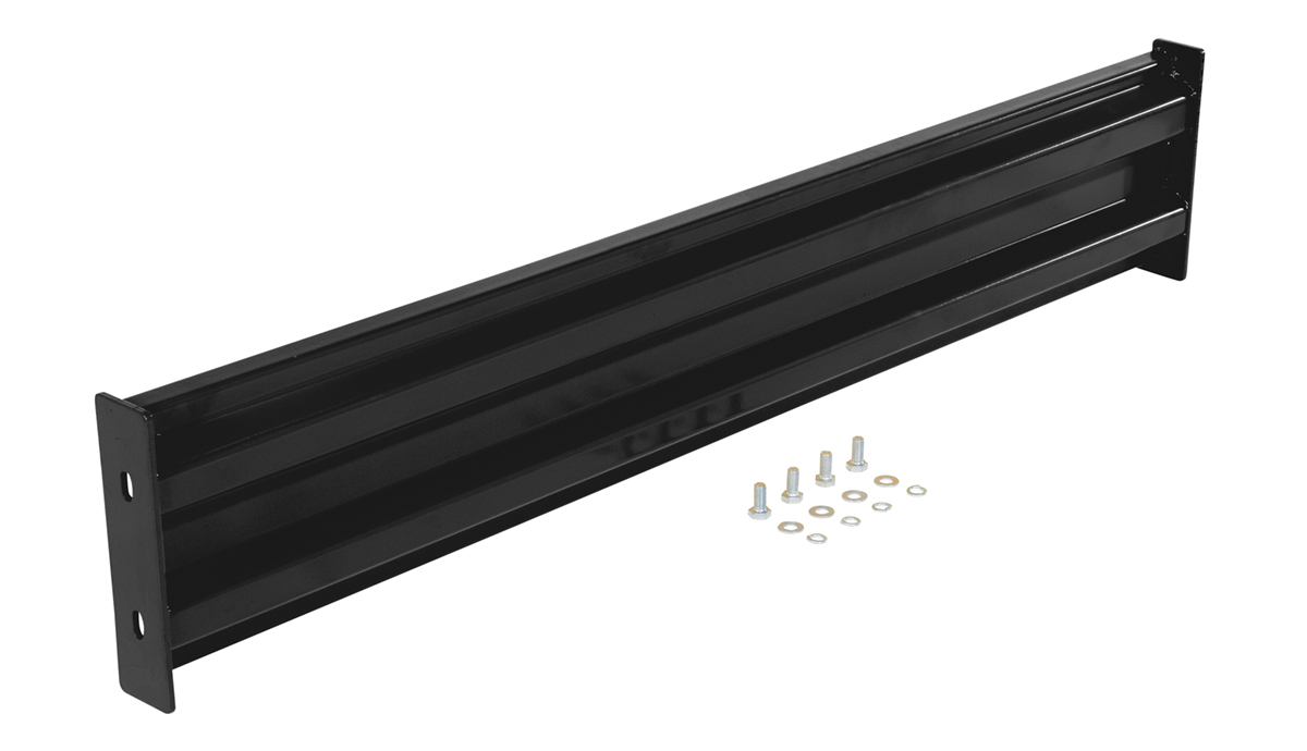Vestil Steel 2 Ribbed Bolt On Style Guard Rail - 54 In. Length - Black