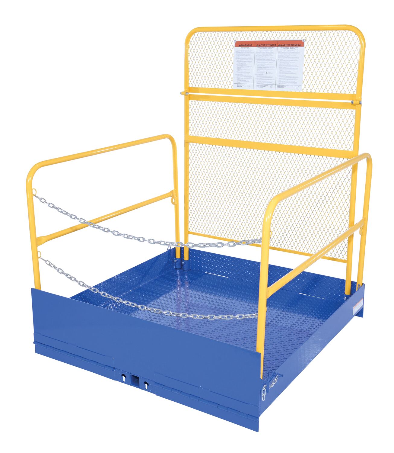 Vestil Steel Economical Portable Loading Platform with Handrails - 54 In. x 54 In. 2000 lb - Blue