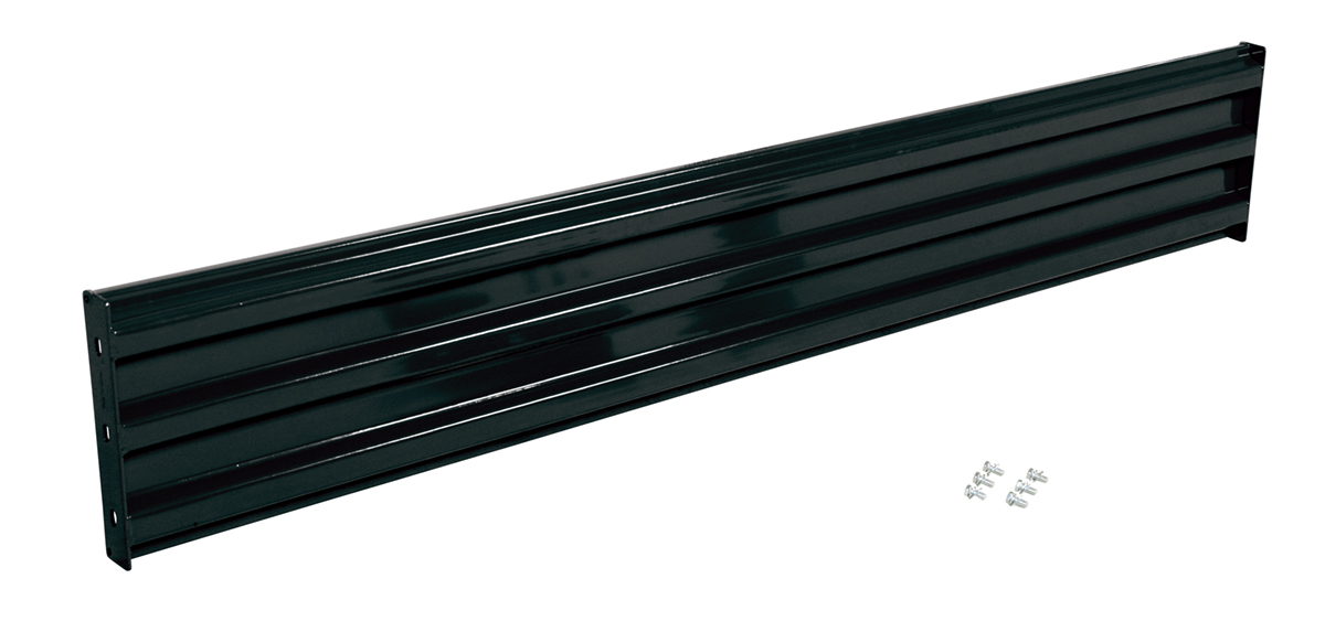 Vestil Steel 3 Ribbed Bolt On Style Guard Rail - 101.875 In. Length - Black