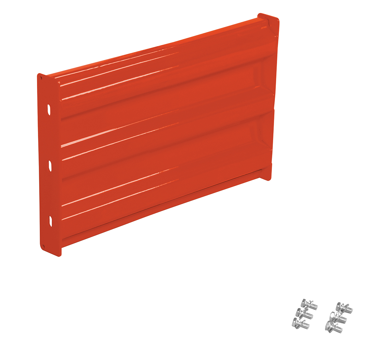 Vestil Steel 3 Ribbed Bolt On Style Guard Rail - 24 In. Length - Orange