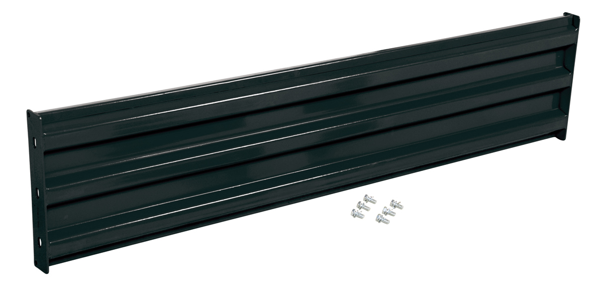 Vestil Steel 3 Ribbed Bolt On Style Guard Rail - 65.875 In. Length - Black