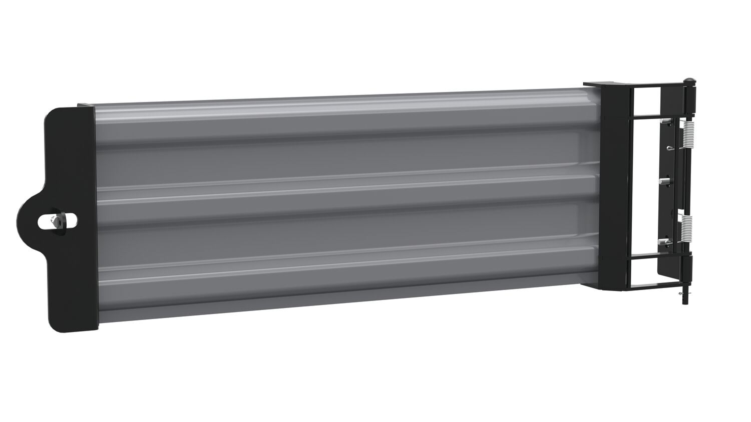 Vestil Steel Hinged Guard Rail - 41.875 In. Length 3 Ribbed Gate - Gray Semi Gloss