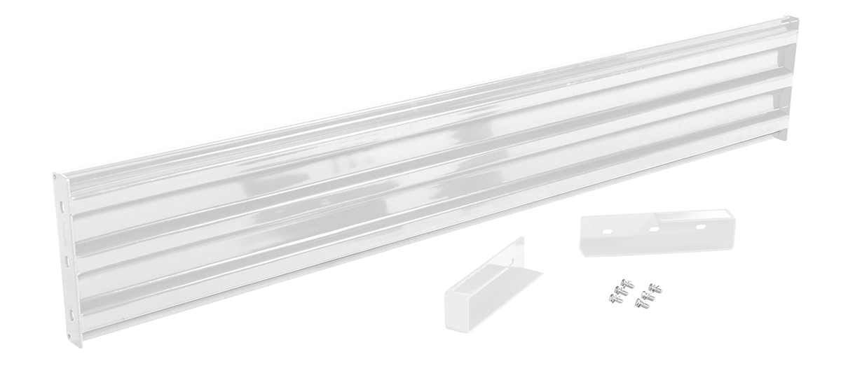 Vestil Steel 3 Ribbed Drop In Style Guard Rail - 101.875 In. Length - White