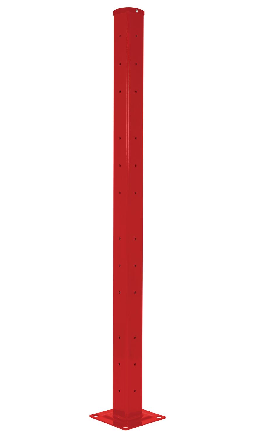 Vestil Steel Rigid Tube Post Drop In - 72 In. For 3 Ribbed Drop In Style Guard Rails - Red