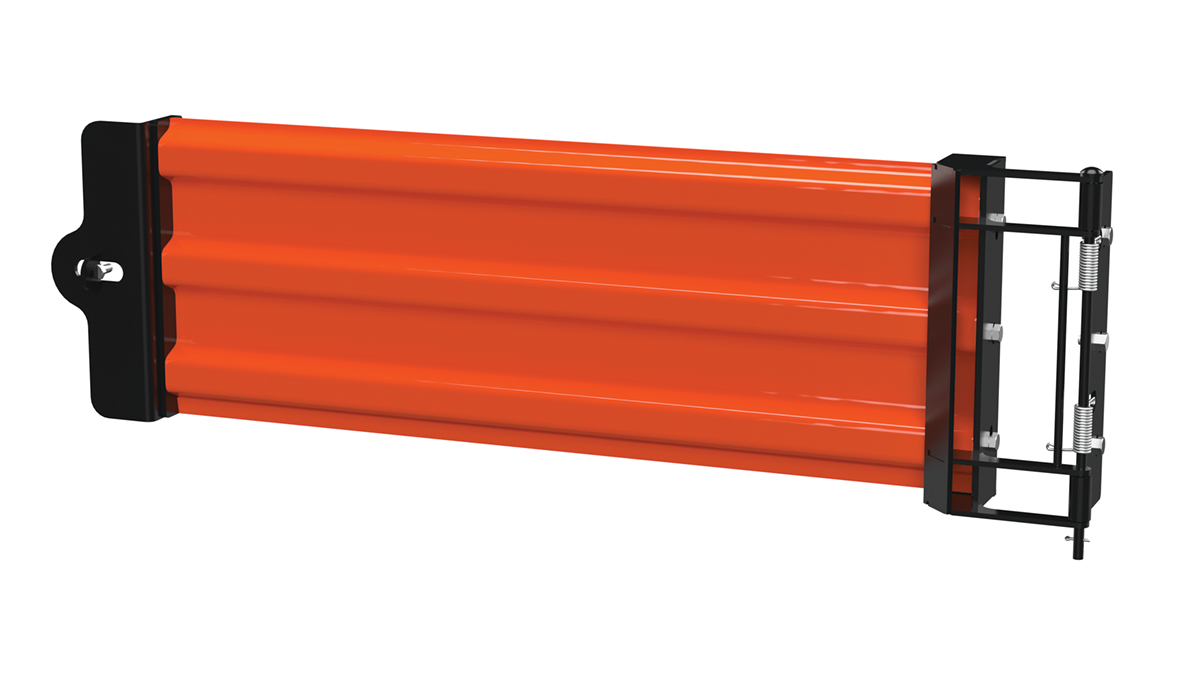 Vestil Steel Hinged Guard Rail - 41.875 In. Length 3 Ribbed Gate - Orange