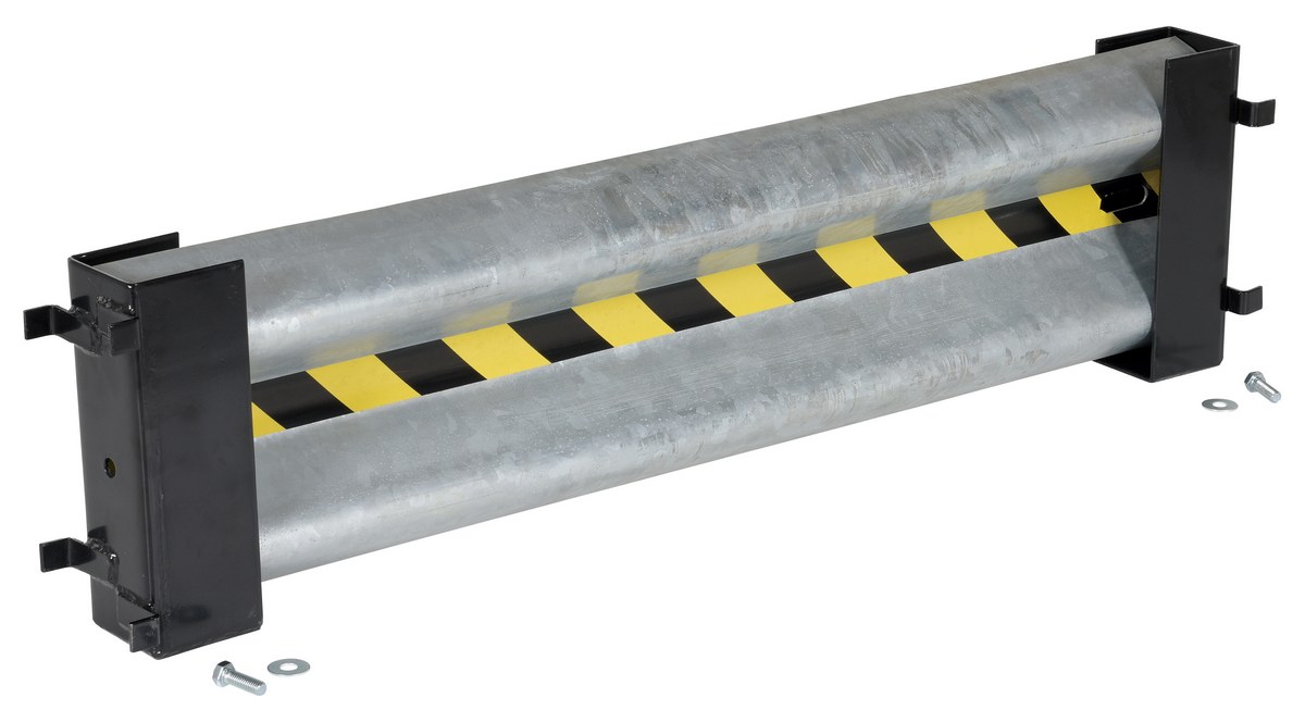 Vestil Galvanized Steel Drop In Guard Rail - 2 Ribbed 48 In. Length - Gray