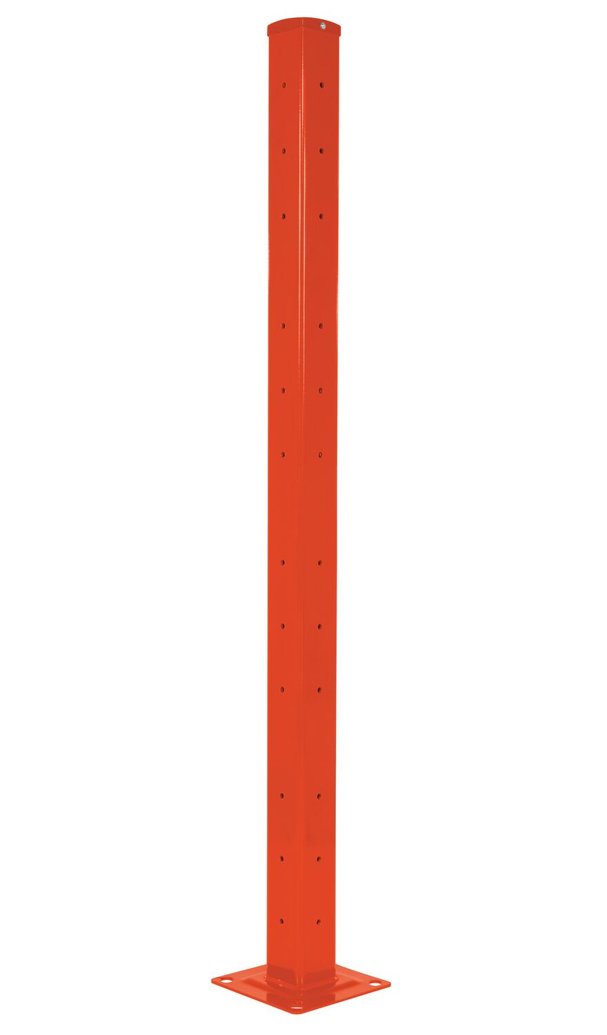 Vestil Steel Rigid Tube Post Bolt On Style - 72 In. For 3 Ribbed Bolt On Style Guard Rails - Orange