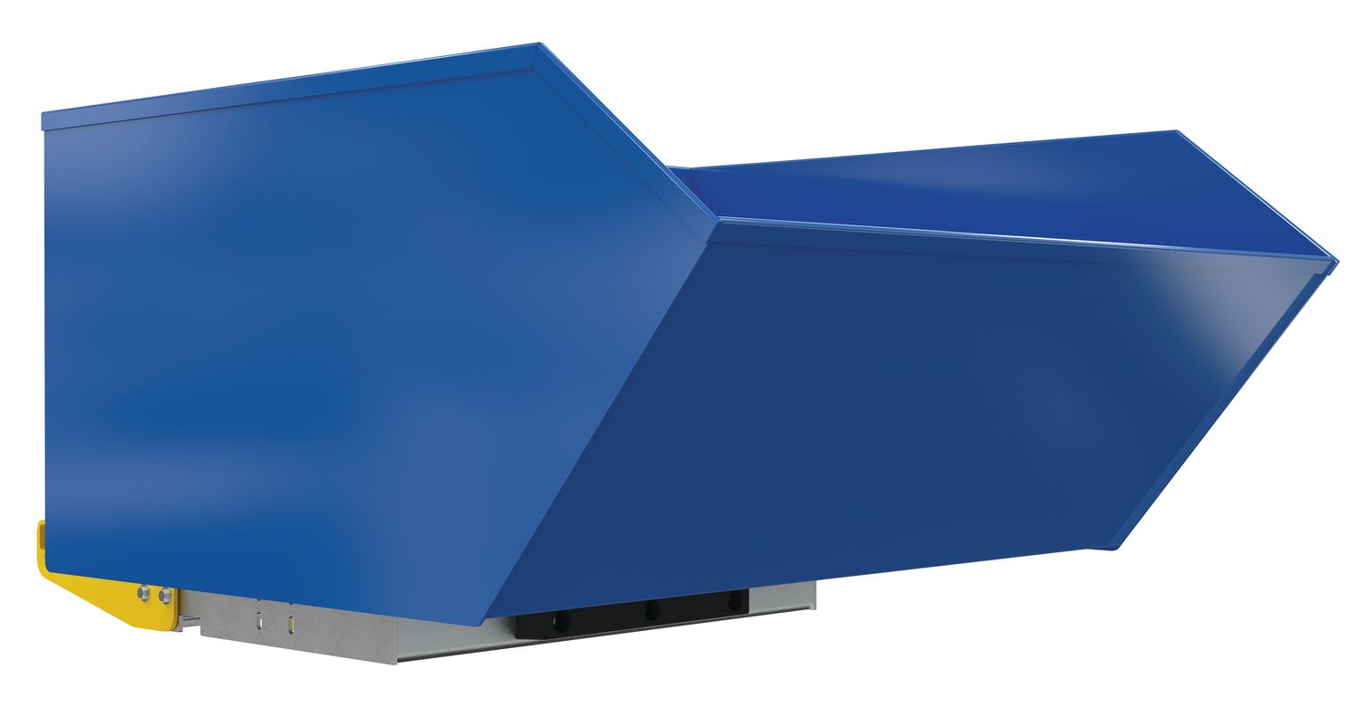 Vestil Steel Heavy Duty Bump and Dump Hopper - 1 Cubic Yard 6,000 lb - Blue