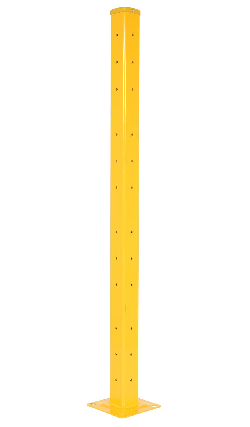Vestil Steel Rigid Tube Post Bolt On Style - 72 In. For 3 Ribbed Bolt On Style Guard Rails - Yellow
