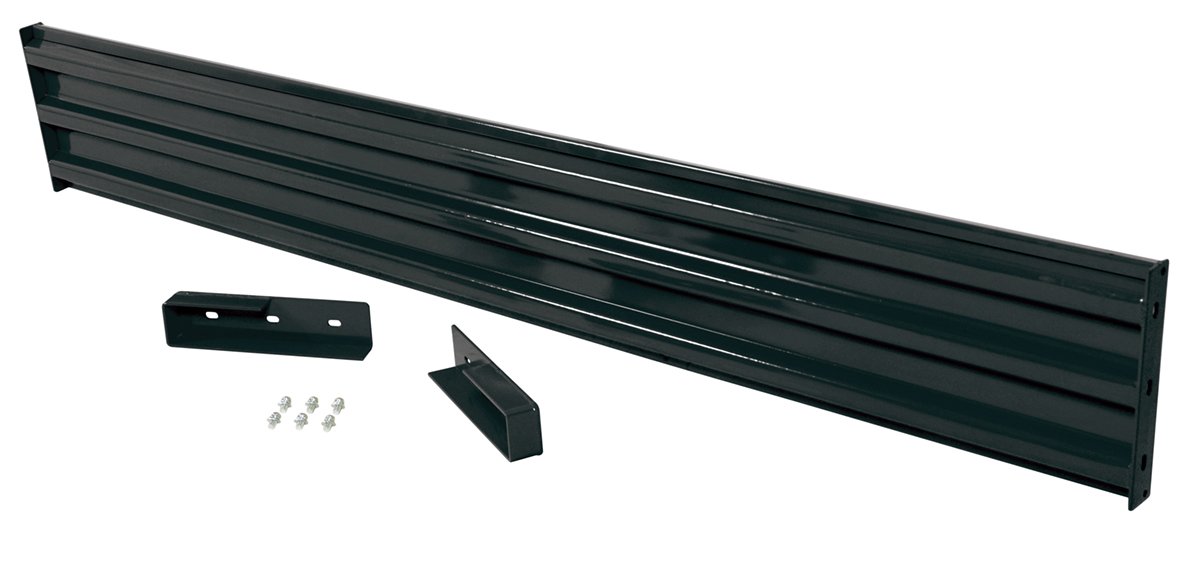 Vestil Steel 3 Ribbed Drop In Style Guard Rail - 113.875 In. Length - Black
