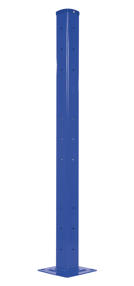 Vestil Steel Rigid Tube Post Bolt On Style - 60 In. For 3 Ribbed Bolt On Style Guard Rails - Blue