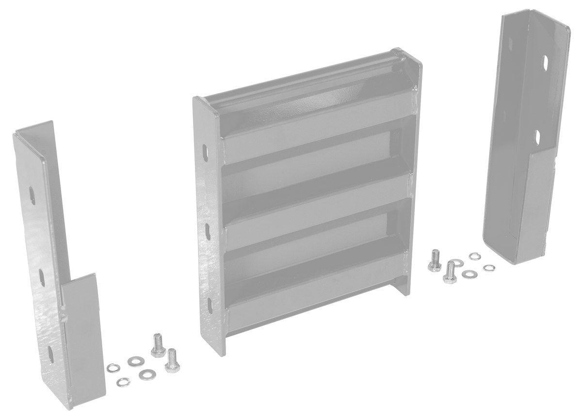 Vestil Steel 3 Ribbed Drop In Style Guard Rail - 12 In. Length - Silver